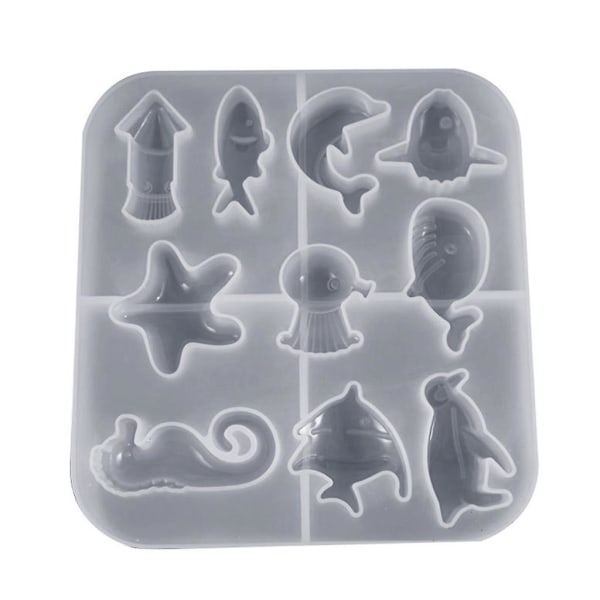 Silicone Mirror Starfish Penguin Uv Epoxy Resin Mold For Diy Table Supplies