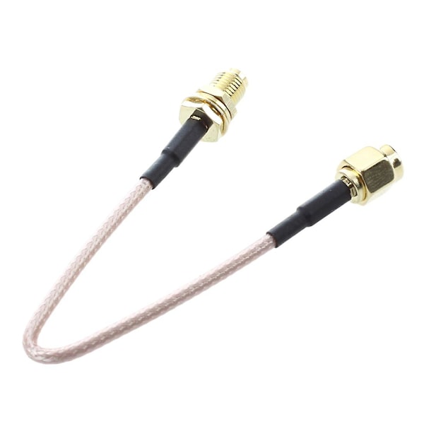 SMA Hona SMA Hane F / M Antennanslutningskabeladapter Svart + Guld