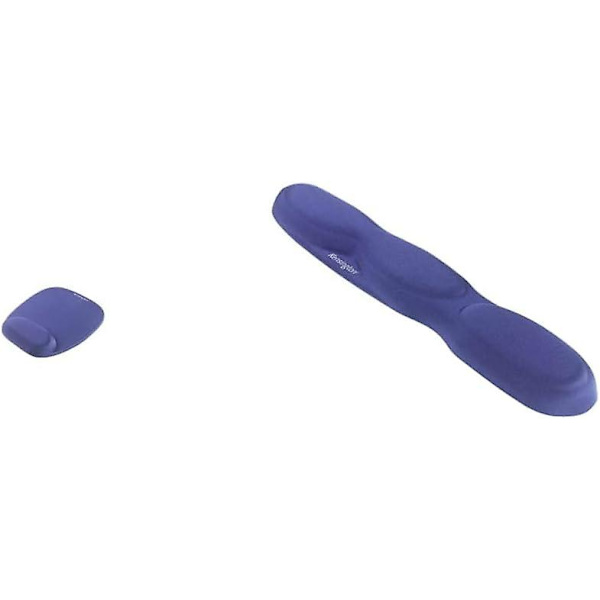 Ergonomisk komfort skum musemåtte med håndledsstøtte, 32 x 252 x 210 mm - Blå (64271) & Ergonomisk komfort skum tastatur håndledsstøtte