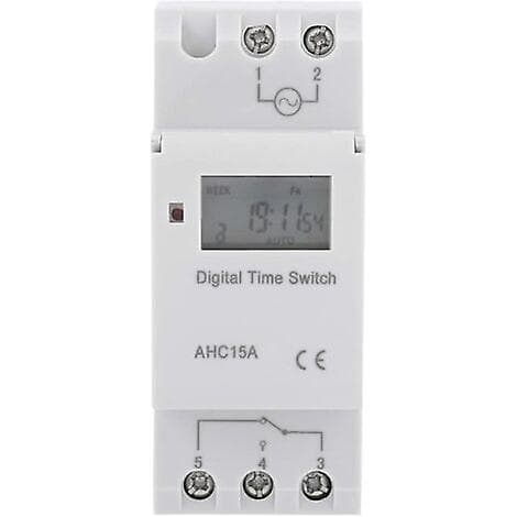 LCD-timer, veckovis elektronisk timer, digital timerbrytare 15a(220v)