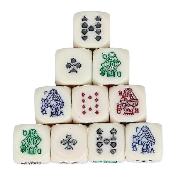 10 st/set Polyhedriska Multisidiga Akrylpoker-Tärningar för Spel