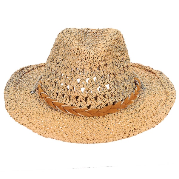 Stråhat med bred skygge Solbeskyttelse Cowboyhat Hat Sommer UV-beskyttelse Travel Beach Hat