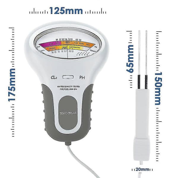 Spa Pool Vandkvalitetsanalysator Digital Klor Og Ph Cl2 Tester Med Probe