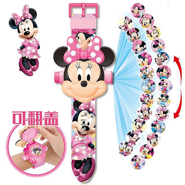 Minnie Mouse Klockor Barnleksaker Projektionsklockor Cartoon Elektroniska Klockor Födelsedagspresenter