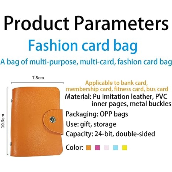 Mode, blødt kreditkort-id-kortholder taske Pung Lomme Pung Pung Organizer 24 slots (pakke med 5 stk) EK8430
