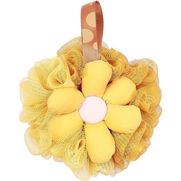 Bath Sponge Ball Shower Ball Wash Scrub Sponge Skin-Affinity Home Supplies Yellow