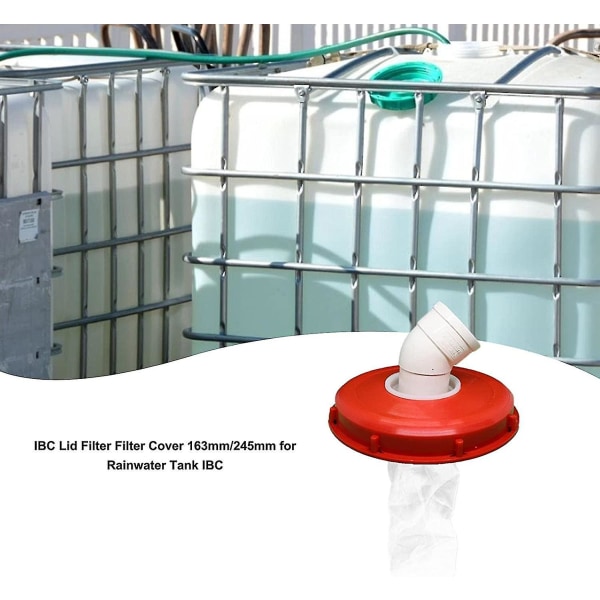 Ibc regnfilterdeksel, vaskbart nylon Ibc filter, Ibc lokk filterdeksel 163mm/245mm rød Ibc regntank