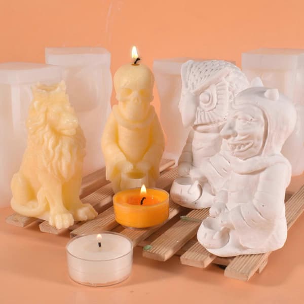 Skelet Zombie Lys UV Krystal Harpiksform Aromaterapi Gips Silikoneform owl