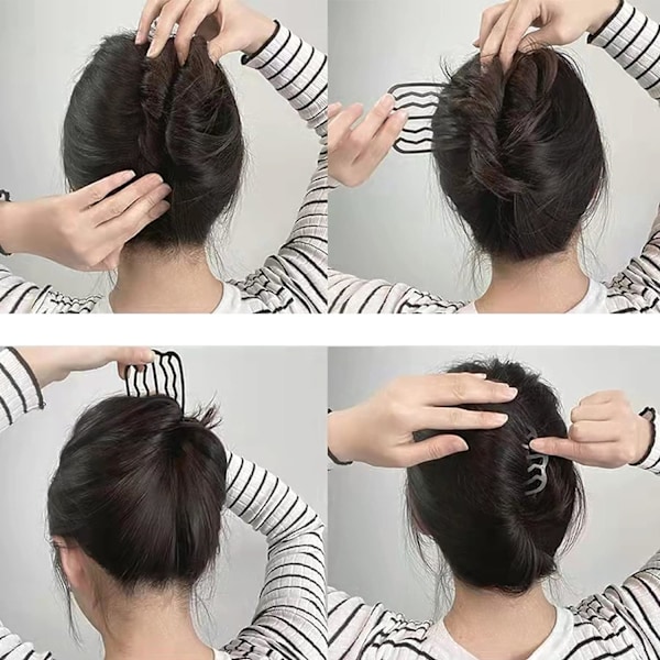Hårgaffelklämma Metall Hår Sida Kammar Hårstift Stick för Upknot, U-formade Tänder Legering Hårklämma Kvinnor Hår Styling Verktyg A