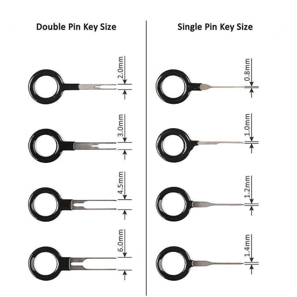 Pins Terminal Fjernelse Auto Bil Terminal Pin Extractors Puller Reparation Fjerner Nøglesæt