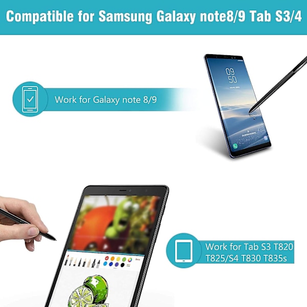 Galaxy Tab S6 S Pen-spisser, S Pen-spisser, 5x erstatningspenner for berøringsskjerm, pennspisser for Galaxys Note 9, Note 8, Galaxys Tab S 3