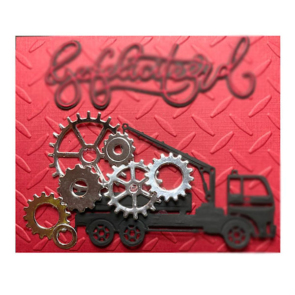 Växelhjul Metallskärningsform Stencil Diy Scrapbooking Album Papperskortmall