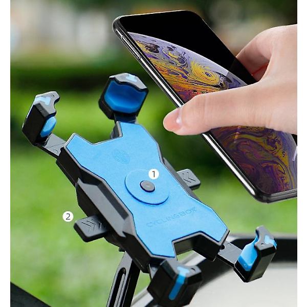 Pyörän Puhelinteline Metalli Moottoripyörän Älypuhelimen Pidike Ohjaustanko 360 Asteen Kierto 4,5-6,8 Tuuman Älypuhelimille Samsung S10 S9 S8 S7 Iphone (takapeilitila)