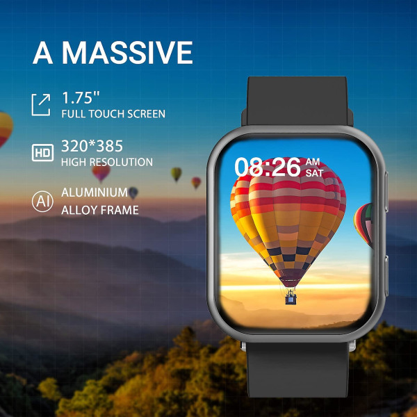 2023 - P6 Smart Watch 1,54 tommers HD-skjerm for Android-telefoner og Ios-kompatibel menns oksygenhjerte for kvinner