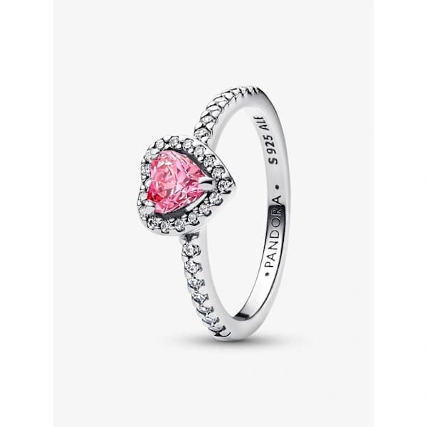 Pandora - Delicate Pink Heart Ring - Sterling Sølv Circumference: 52mm