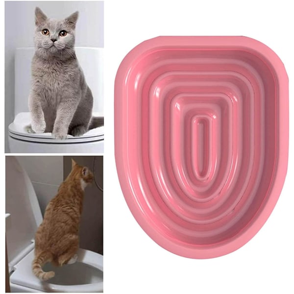 Cat Toalett Träning Träning Toalettsits Katt Toalett Träning Kattlåda Kitty Seat Toalettränare, Pink Only Tray