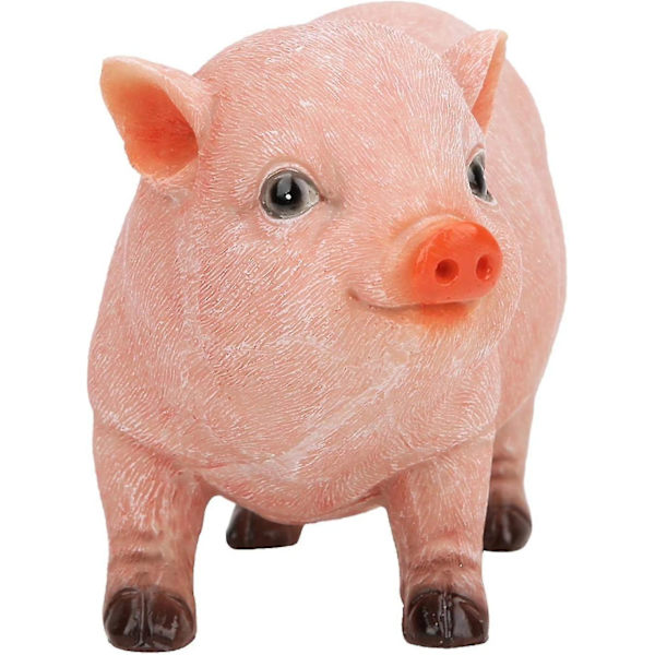 Realistisk Resin Piglet Håndlaget Resin Piglet Naturlig Farge Skrivebordsdekorasjon Polyresin