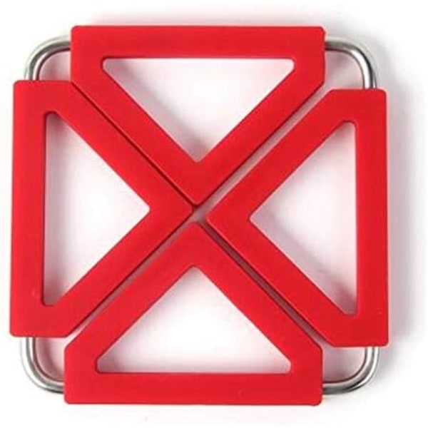 Foldbar Kjøkken Isolasjonsmatte Trivet Koster Varmebestandig Puter Trivet Matte Multifunksjonell Silikon Gryteklut (Farge: Blå)