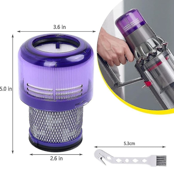 2-pack Filter för Dyson V11 V15 Sv14 Sv22 Tvättsbart Ersättningsfilter