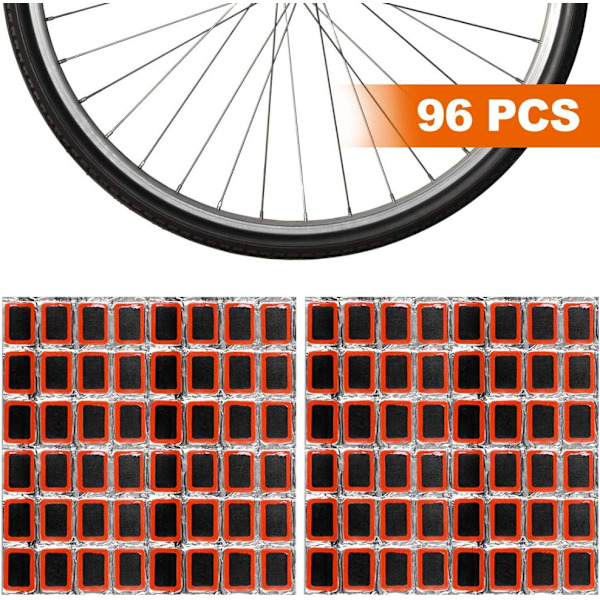 192 st Cykel Innertube Punktering Reparationskit Gummi Kvadratisk Plåster Cykel Rund Plåster Limfri Cykel Däck Reparation Cykel Däck Plåster Reparation