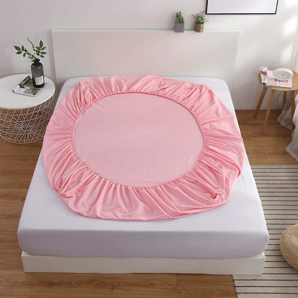 Tilpasset laken 150x200 Cup 30 Cm Madrassbeskyttelse Polyester Sengetøy, Rosa (ekskludert putevar)
