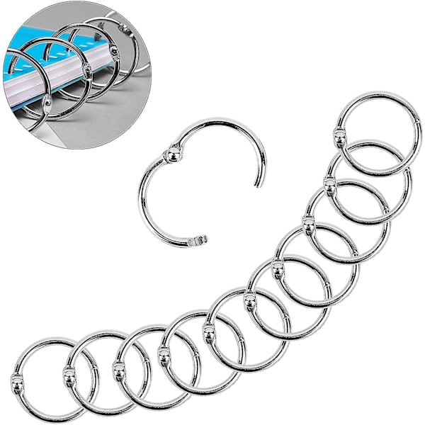 50 stk. ringbind 25mm metal løse blade bogringe nøgleringe
