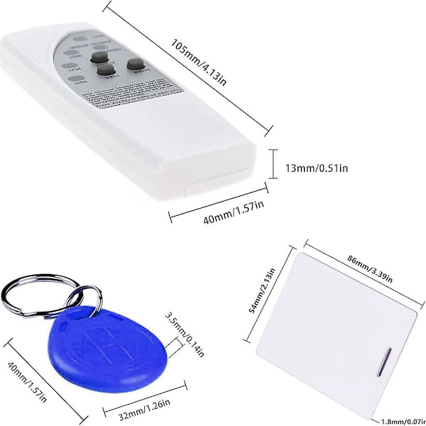 Håndholdt RFID-ID-kortkopimaskine, 125 kHz Em4305 RFID-ID-kortlæser, 125 kHz RFID-nøglebrik + 125 kHz RFID Pro