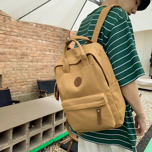 2023 Canvas Ryggsäck Män Kvinnor Retro Resväska Flicka Pojke Laptop Student Skolväska Mode Negro