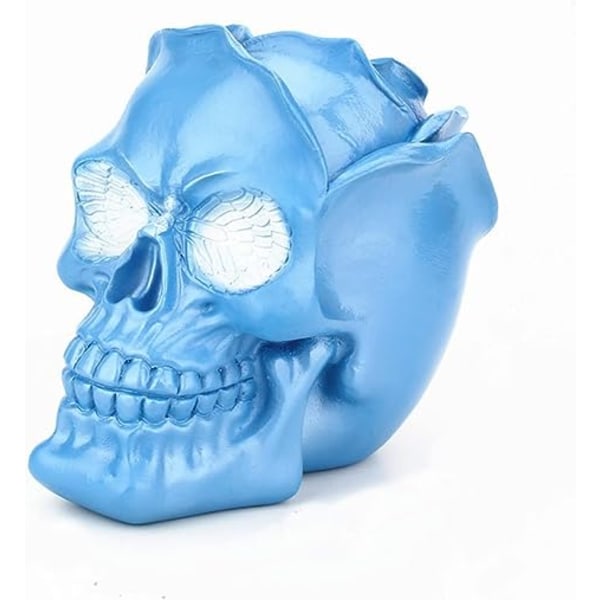 Creative Skull Head Sminkebørsteholder, Sminkebørsteveske, Organizer Kosmetisk Organizer, Penneholder for bad, Garderobe, Skrivebord, Sovesal (Blue Skull)