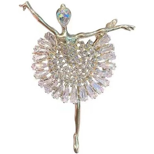 Kvinnors flickor strass ballerina brosch stift, elegant glänsande kristall brosch stift fest gynna födelsedagspresent för dansare