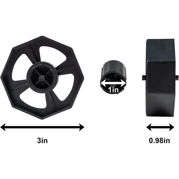 Desktop Tape Dispenser Filmholder (passer til 1" og 3" kjerner) med vektet sklisikker base svart