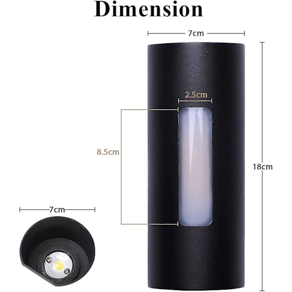 10W Ulkoseinävalaisin LED Tiivis IP65 Metalli Ulkoseinälamppu
