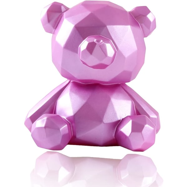 Spargris, 3D Geometric Creative Teddy Bear, kan sparas och tas ut, Barnfödelsedagspresent, Pardekoration, Odla Pengar Spara och Fina