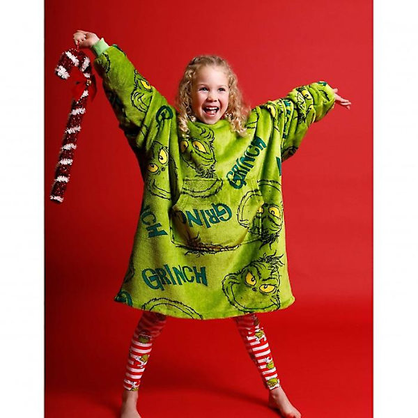 The Grinch Barnkläder/Barn Överdimensionerad Hoodiefilt