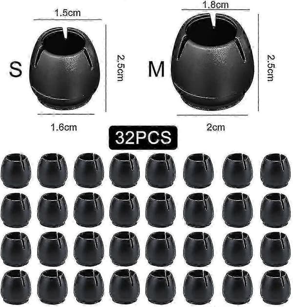 32 stk. 17-21 mm silikone stolebenshætter
