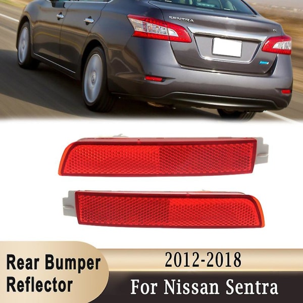 1 par bakre støtfangerreflektorobjektiv for Nissan Sentra 2012-2018 Abs bakre signalreflektor 265605c000 265655c000