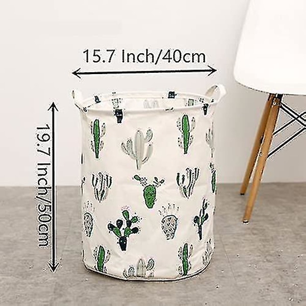 Laundry Hamper Large Green Catcus Laundry Bucket For Storage Bin, Kids Room, Home Organizer, Nursery