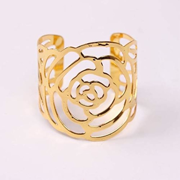 Servietring 12 stk. Udhuling Rose Bryllup Serviet Spænde High-end Restaurant Bord Dekoration Ring Kit (Farve: Gylden)