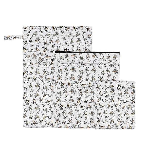 3 stk/sett Våt Tørr Bag Baby Bleie Organizer Bag Gjenbrukbar Vaskbar Tøybleie Bag( Størrelse : 4 )