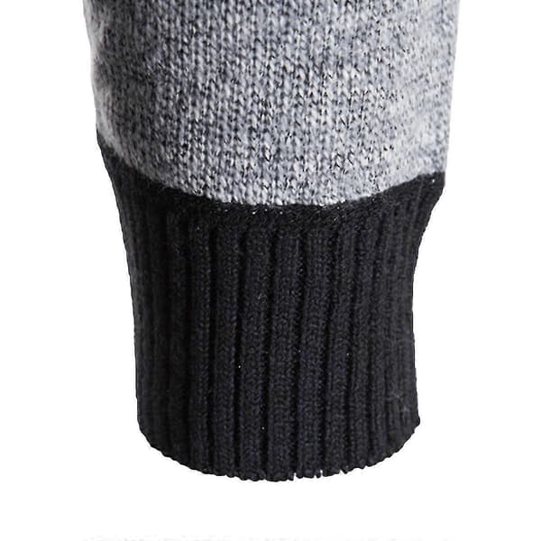 Herr tjock huvtröja vinterkofta, en fleecefodrad stickad tröja Dark  Grey S