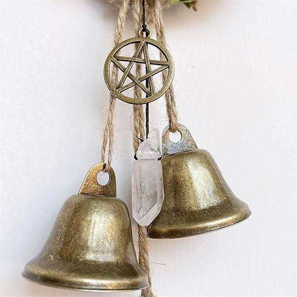 Wiccan Klockspel Vindspel Häxa Vindspel Dörrhängare 3,1 Tum Hängande Häxaklockor Skydd Häxkonst Heminredning för Patio Trädgård Boho Heminredning (