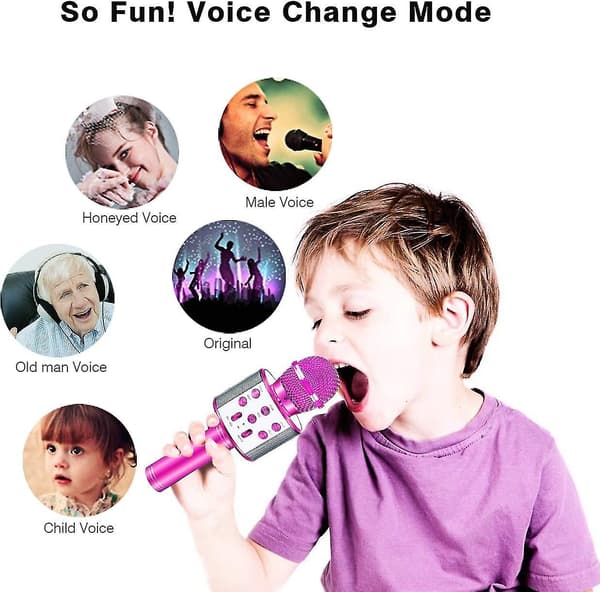 Bluetooth Bærbar Karaoke Mikrofon - Den Perfekte Gaven Til Barn