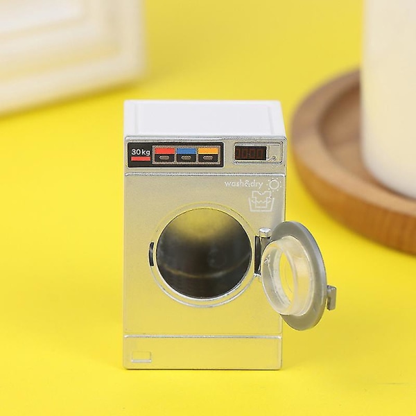 1:12 Nukenukkekoti Miniatyyripesukone Kotitalouslaite Pesulamalli Koristelelu