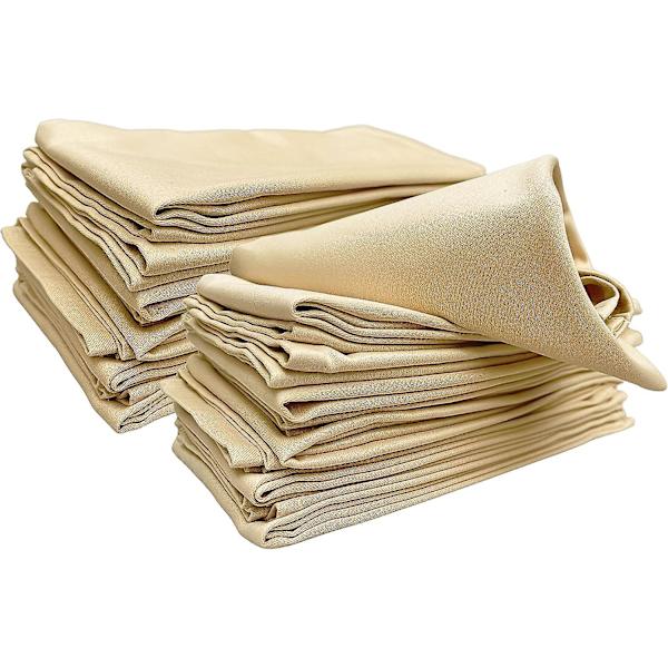 100% Bomuldsstof Servietter Sæt af 12 Beige Middagsservietter Linned Servietter Vaskbare Genanvendelige Spisebord Bryllup Fest