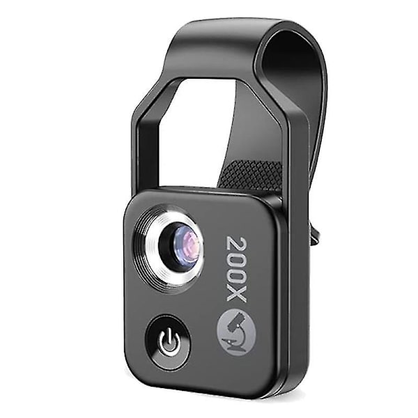 200x Mobiltelefon Mikroskop Tillbehör Med Lins, Bärbar Mini Digital Mikroskop Med Led-Ljus/uni