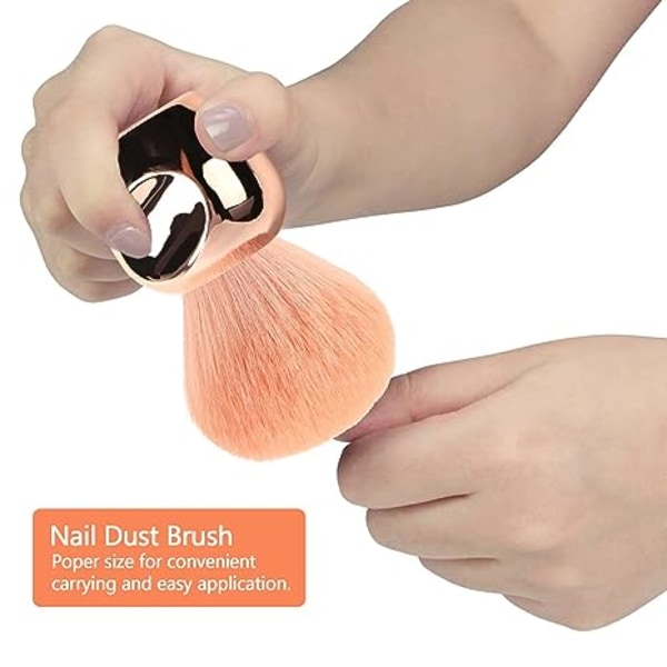 Nail Dust Brush Nail Art Dust Powder Remover Brush Nail Arts Dust Cleaner Brush Myk Kabuki rensebørste for sminke eller akryl UV Gel Nail Arts (Rose)