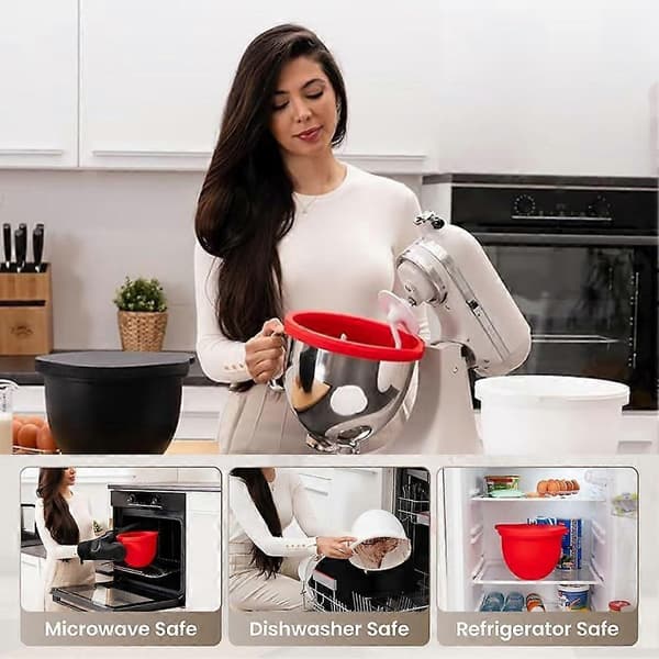 3-delt silikoneforingssæt til KitchenAid 5-Quart blendere, egnet til bagning og madlavning, blendertilbehør