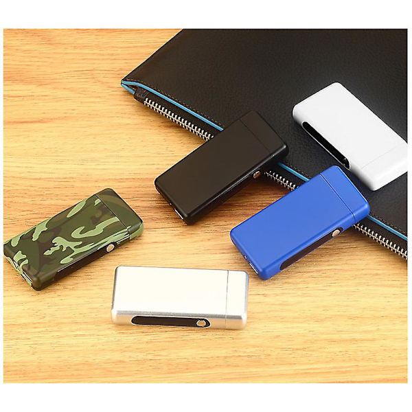 Lättare Tändare Arc Uppladdningsbar Tändare USB Plasma Tändare Vindtät Tändare Flamfri Dubbel Arc Tändare Uppladdningsbar Tändare (Svart)