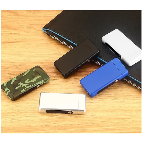 Lighter Lighter Arc Genopladelig Lighter USB Plasma Lighter Vindtæt Lighter Flameless Dobbelt Arc Lighter Genopladelig Lighter (Sort)