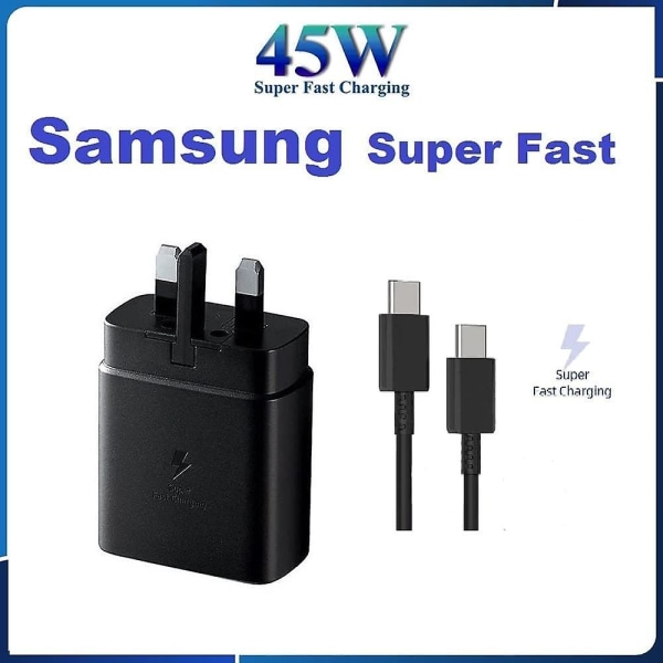 45W USB-C Super Rask Lader USB-C Plugg for Samsung Galaxy S23/S23 Ultra/S23+/S22 Ultra/S22+/S22/S21 Ultra/S21+/S21/S20/Note20/Not
